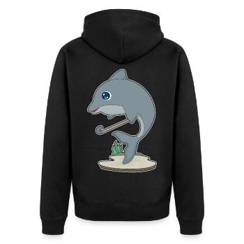 Dolphin Bâton de hockey sur gazon - Veste à capuche bio Premium Unisexe - noir - Dos - Nico (187cm)