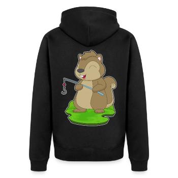 Pêche à la canne à pêche Squirrel Angler - Veste à capuche bio Premium Unisexe - noir - Dos - Nico (187cm)