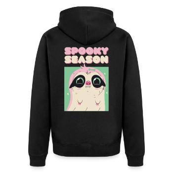 Spooky Season - Paresseux vampire mignon - Veste à capuche bio Premium Unisexe - noir - Dos - Nico (187cm)