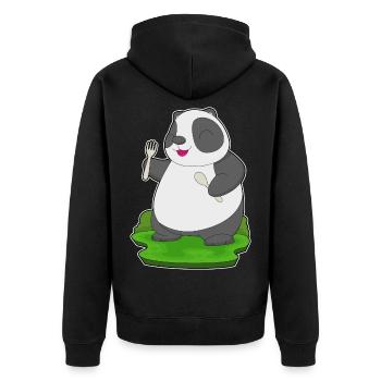 Cuisine de la cuisine de la cutanière Panda - Veste à capuche bio Premium Unisexe - noir - Dos - Nico (187cm)