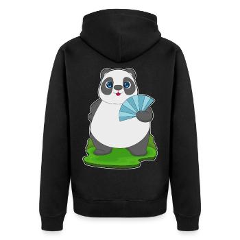Ventilateur de poche Panda - Veste à capuche bio Premium Unisexe - noir - Dos - Nico (187cm)
