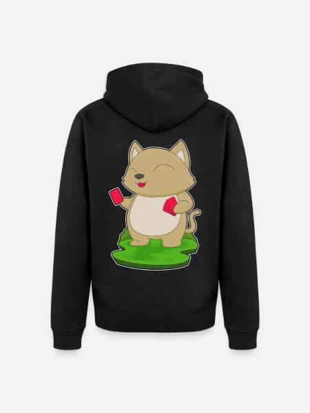 Cat Poker Poker Cards - Unisex Premium Organic Zip Hoodie - black