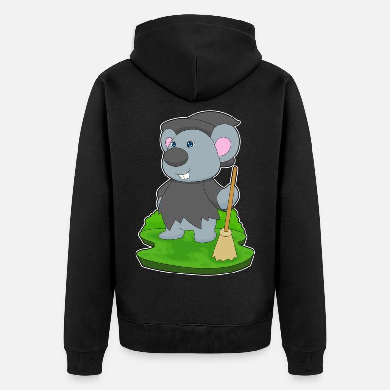Souris Sorcière d’Halloween - Veste à capuche bio Premium Unisexe - noir