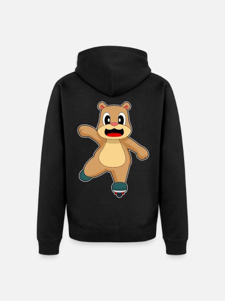 Bär Inline skating Inline skates - Unisex Premium Bio Zip Hoodie - Schwarz