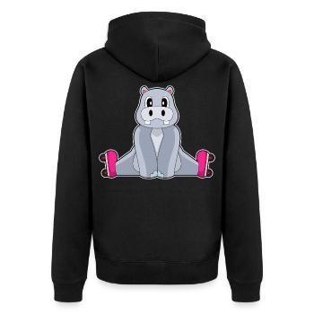 Nilpferd Inline skating Inline skates - Unisex Premium Bio Zip Hoodie - Schwarz - Hinten - Nico (187cm)
