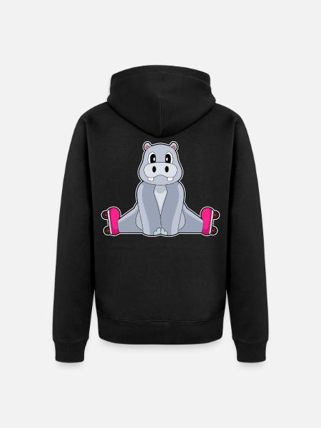 Nilpferd Inline skating Inline skates - Unisex Premium Bio Zip Hoodie - Schwarz