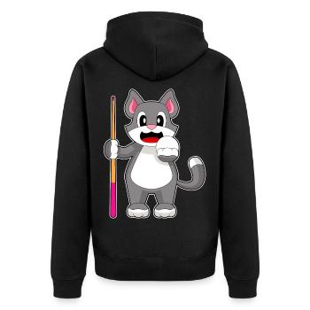 Queue de billard pour chat - Veste à capuche bio Premium Unisexe - noir - Dos - Nico (187cm)