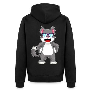Lunettes de soleil chat - Veste à capuche bio Premium Unisexe - noir - Dos - Nico (187cm)