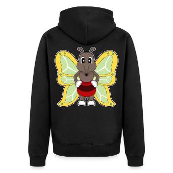 Moustique papillon - Veste à capuche bio Premium Unisexe - noir - Dos - Nico (187cm)
