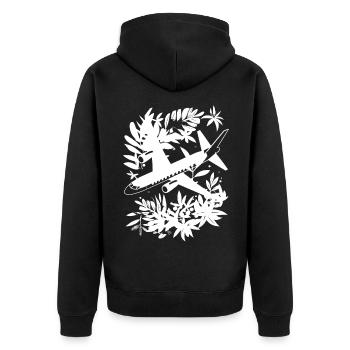 Style de bande dessinée d’avion - Veste à capuche bio Premium Unisexe - noir - Dos - Nico (187cm)