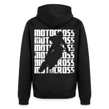 Graphismes de motocross - Veste à capuche bio Premium Unisexe - noir - Dos - Nico (187cm)