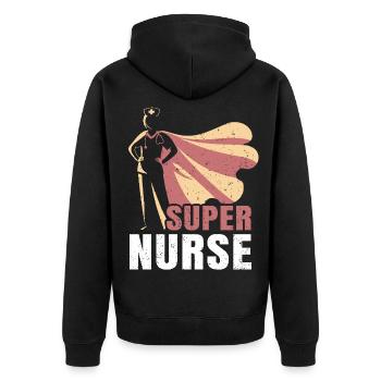 Infirmière – Infirmière super-héroïne - Veste à capuche bio Premium Unisexe - noir - Dos - Nico (187cm)