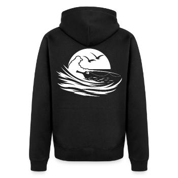 Graphique de pêche - Veste à capuche bio Premium Unisexe - noir - Dos - Nico (187cm)