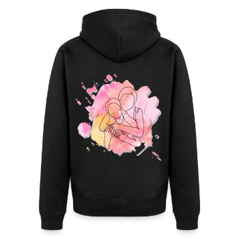 Favorite person - Sister's love - Unisex Premium Organic Zip Hoodie - black - Back - Nico (187cm)