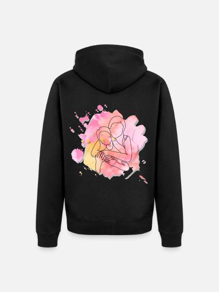 Lieblingsmensch - Schwesternliebe - Unisex Premium Bio Zip Hoodie - Schwarz
