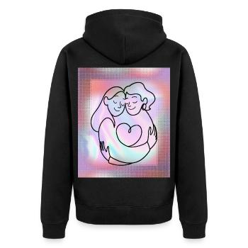 Favorite Human-Mother-Daughter-Sister-Girlfriend - Unisex Premium Organic Zip Hoodie - black - Back - Nico (187cm)