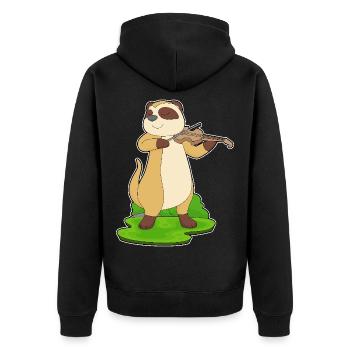 Musicien de suricate Musique de violon - Veste à capuche bio Premium Unisexe - noir - Dos - Nico (187cm)