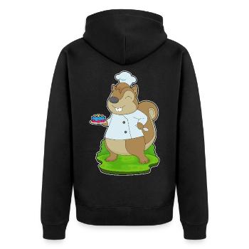 Squirrel Birthday Cake - Unisex Premium Organic Zip Hoodie - black - Back - Nico (187cm)