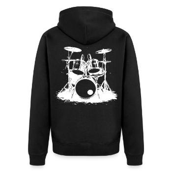 Percussion - Unisex Premium Organic Zip Hoodie - black - Back - Nico (187cm)