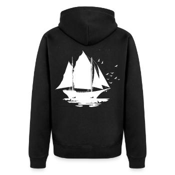 Sailing Ship Sketch - Unisex Premium Organic Zip Hoodie - black - Back - Nico (187cm)