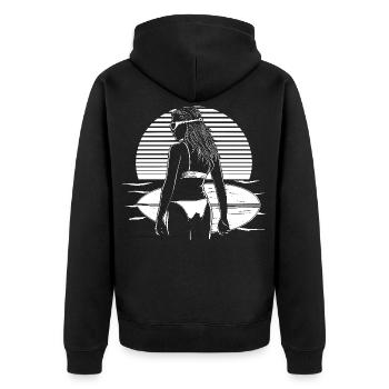 Surfeuse - Veste à capuche bio Premium Unisexe - noir - Dos - Nico (187cm)