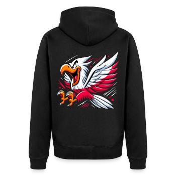 Polska Pologne Aigle Drapeau Dessin Animé Cadeau - Veste à capuche bio Premium Unisexe - noir - Dos - Nico (187cm)