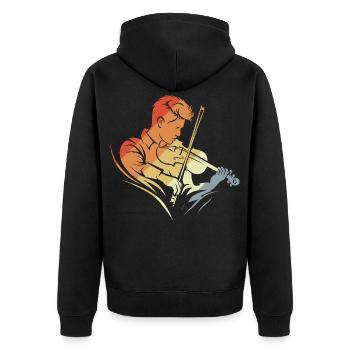 Retro Geiger - Unisex Premium Bio Zip Hoodie - Schwarz - Hinten - Nico (187cm)