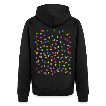 Konfetti - Fasching - Karneval - Verkleidung - Unisex Premium Bio Zip Hoodie - Schwarz - Hinten - Nico (187cm)