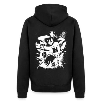 Graphiques de batterie - Veste à capuche bio Premium Unisexe - noir - Dos - Nico (187cm)