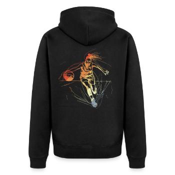 Joueur de basket-ball rétro Line Art - Veste à capuche bio Premium Unisexe - noir - Dos - Nico (187cm)