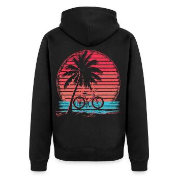 Bicycle Synthwave - Unisex Premium Organic Zip Hoodie - black - Back - Nico (187cm)