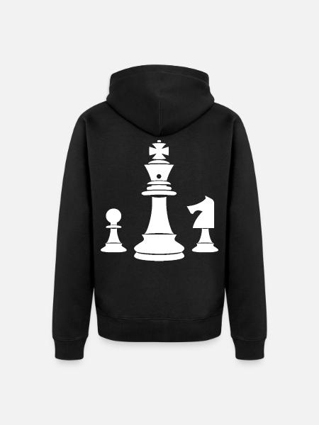 Chess Pieces Sketch - Unisex Premium Organic Zip Hoodie - black