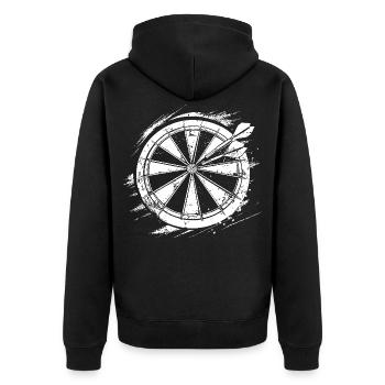Dart Sketch - Unisex Premium Organic Zip Hoodie - black - Back - Nico (187cm)