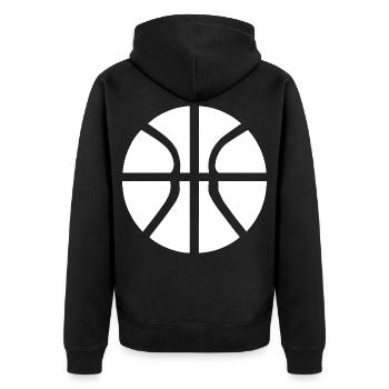 Basketball Ball Cartoon - Unisex Premium Bio Zip Hoodie - Schwarz - Hinten - Nico (187cm)