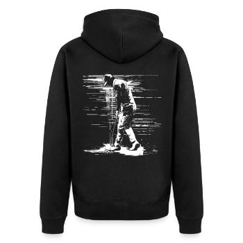 Golfspieler Skizze - Unisex Premium Bio Zip Hoodie - Schwarz - Hinten - Nico (187cm)