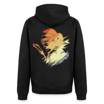 Joueur de crosse rétro - Veste à capuche bio Premium Unisexe - noir - Dos - Nico (187cm)