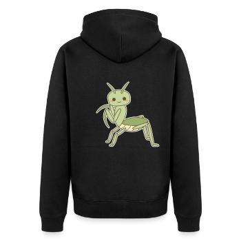 Elegante Gottesanbeterin - Unisex Premium Bio Zip Hoodie - Schwarz - Hinten - Nico (187cm)