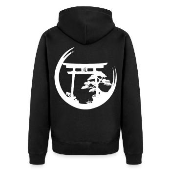 Ambiance japonaise (blanc) - Veste à capuche bio Premium Unisexe - noir - Dos - Nico (187cm)