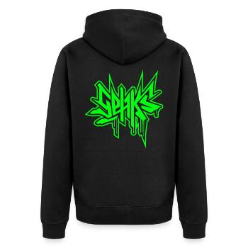 SEHKS VERT - Veste à capuche bio Premium Unisexe - noir - Dos - Nico (187cm)