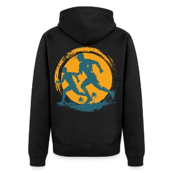 Marathonien - Veste à capuche bio Premium Unisexe - noir - Dos - Nico (187cm)
