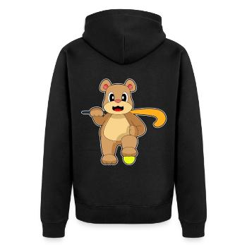Bear Bâton de hockey sur gazon - Veste à capuche bio Premium Unisexe - noir - Dos - Nico (187cm)
