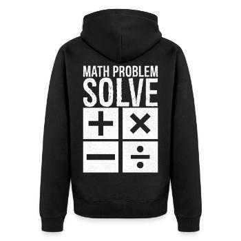 math problem solve - Unisex Premium Organic Zip Hoodie - black - Back - Nico (187cm)