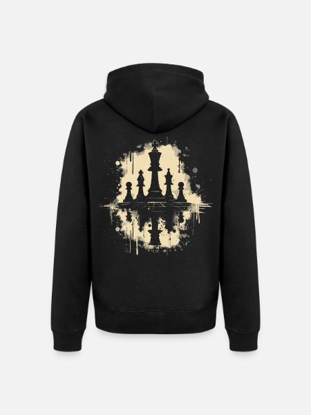 Schachfiguren Graffiti - Unisex Premium Bio Zip Hoodie - Schwarz
