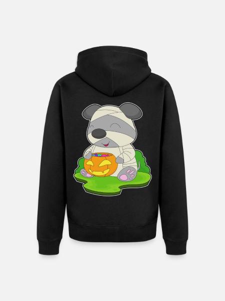 Dog Halloween Mummy - Unisex Premium Organic Zip Hoodie - black