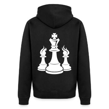 Chess Pieces Drawing - Unisex Premium Organic Zip Hoodie - black - Back - Nico (187cm)