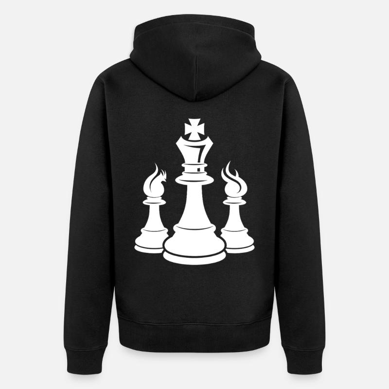 Dessin de pièces d’échecs - Veste à capuche bio Premium Unisexe - noir