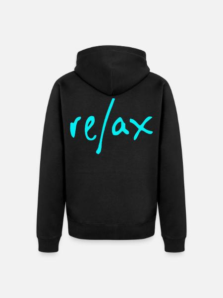 relax cool chill - Unisex Premium Organic Zip Hoodie - black
