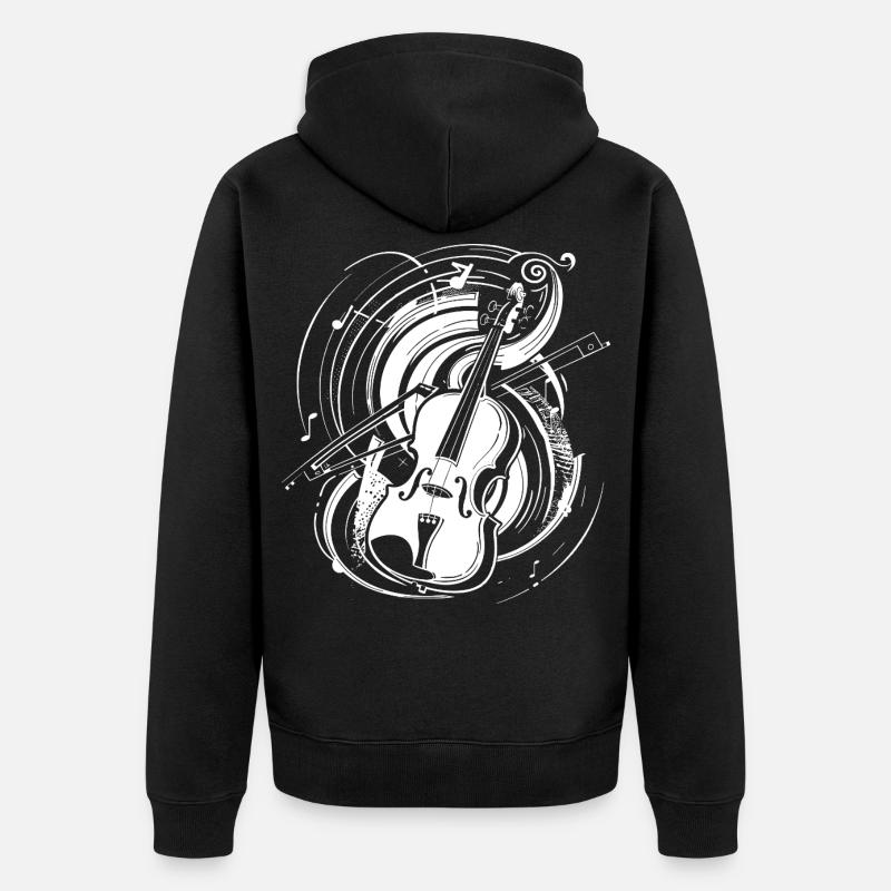 Dessin de violon - Veste à capuche bio Premium Unisexe - noir