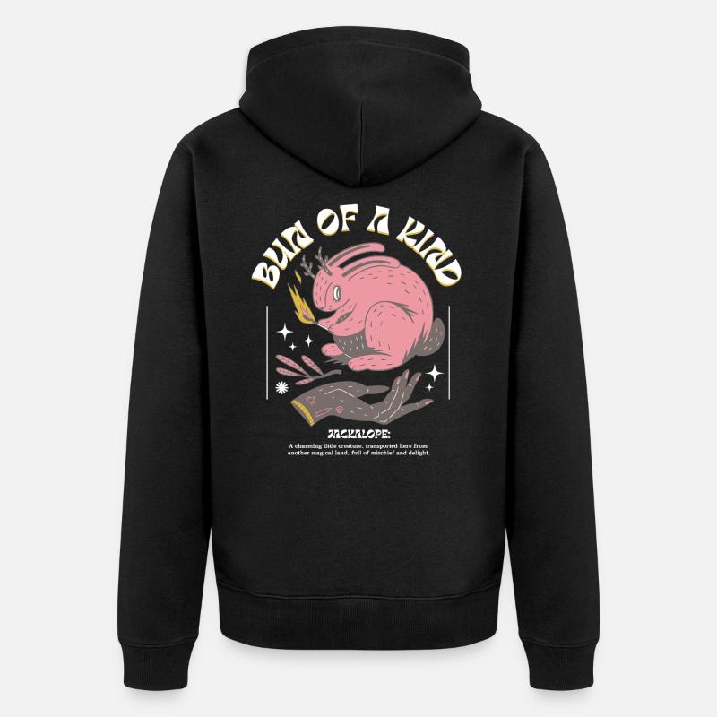 Jackalope mystique – Unique et magique - Veste à capuche bio Premium Unisexe - noir