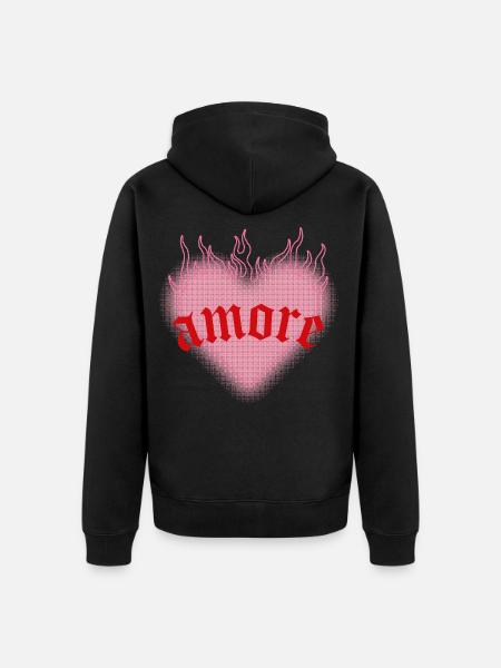 Burning love - Unisex Premium Organic Zip Hoodie - black